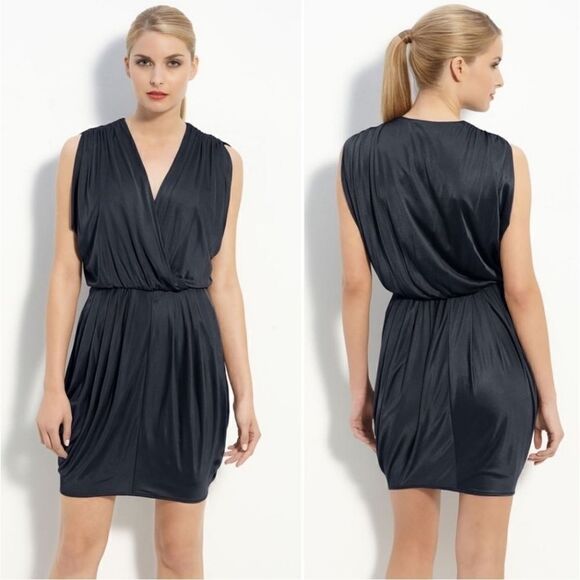 Black Halo Jill Black‎ Wrap Style LBD Dress XS